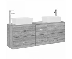 Vonios spintos komplektas 3 vnt. Pilka Sonoma 53 x 34,5 x 63 cm