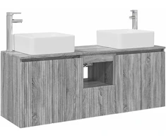 Vonios spintos komplektas 3 vnt. Pilka Sonoma 135 x 35 x 80 cm