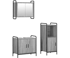 Vonios spintos komplektas 3 vnt. Pilka Sonoma 40 x 36 x 99,5 cm