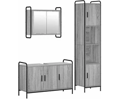Vonios spintos komplektas 3 vnt. Pilka Sonoma 40 x 36 x 181 cm