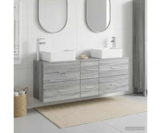 Vonios spintos komplektas 3 vnt. Pilka Sonoma 53 x 34,5 x 63 cm