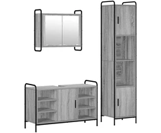 Vonios spintos komplektas 3 vnt. Pilka Sonoma 40 x 36 x 181 cm