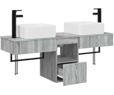 Vonios spintos komplektas 3 vnt. Pilka Sonoma 53 x 35 x 39 cm