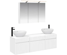 Vonios spintos komplektas 4 pcs Balta 100 x 14,5 x 70 cm