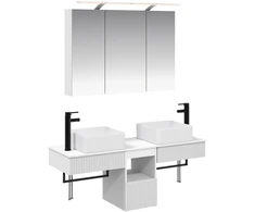 Vonios spintos komplektas 4 pcs Balta 100 x 14,5 x 70 cm