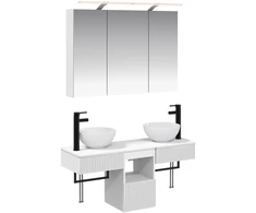 Vonios spintos komplektas 4 pcs Balta 100 x 14,5 x 70 cm