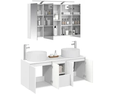 Vonios spintos komplektas 4 pcs Balta 100 x 14,5 x 70 cm