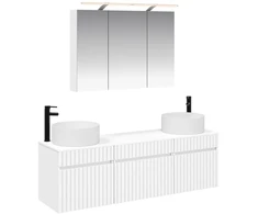 Vonios spintos komplektas 4 pcs Balta 100 x 14,5 x 70 cm