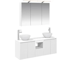 Vonios spintos komplektas 4 pcs Balta 100 x 14,5 x 70 cm