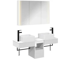 Vonios spintos komplektas 4 pcs Balta 103,5 x 15,5 x 70 cm