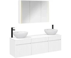 Vonios spintos komplektas 4 pcs Balta 103,5 x 15,5 x 70 cm
