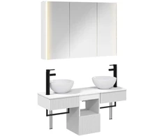 Vonios spintos komplektas 4 pcs Balta 103,5 x 15,5 x 70 cm