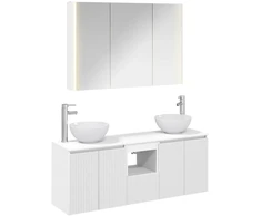 Vonios spintos komplektas 4 pcs Balta 103,5 x 15,5 x 70 cm