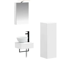 Vonios spintos komplektas 4 pcs Balta 40 x 10,5 x 60,5 cm