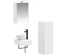 Vonios spintos komplektas 4 pcs Balta 43 x 16 x 62,5 cm