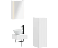 Vonios spintos komplektas 4 pcs Balta 43 x 11,5 x 60,5 cm