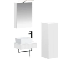 Vonios spintos komplektas 4 pcs Balta 50 x 14,5 x 70 cm