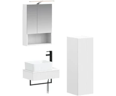 Vonios spintos komplektas 4 pcs Balta 50 x 14,5 x 70 cm