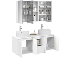 Vonios spintos komplektas 4 pcs Balta Apdirbta mediena