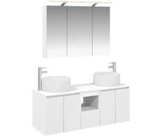 Vonios spintos komplektas 4 pcs Balta Apdirbta mediena