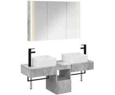 Vonios spintos komplektas 4 pcs Betono pilka