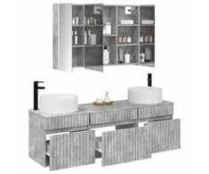 Vonios spintos komplektas 4 pcs Betono pilka