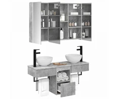 Vonios spintos komplektas 4 pcs Betono pilka