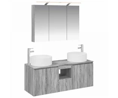 Vonios spintos komplektas 4 pcs Pilka Sonoma 100 x 14,5 x 70 cm