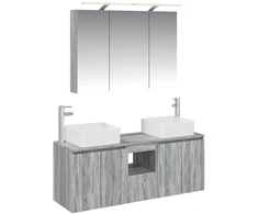 Vonios spintos komplektas 4 pcs Pilka Sonoma 100 x 14,5 x 70 cm