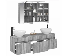 Vonios spintos komplektas 4 pcs Pilka Sonoma 100 x 14,5 x 70 cm
