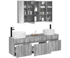 Vonios spintos komplektas 4 pcs Pilka Sonoma