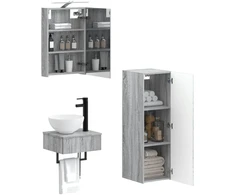 Vonios spintos komplektas 4 pcs Pilka Sonoma