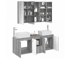 Vonios spintos komplektas 4 pcs Pilka Sonoma Apdirbta mediena