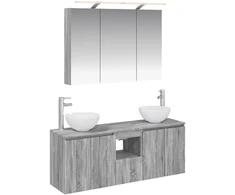 Vonios spintos komplektas 4 pcs Pilka Sonoma 100 x 14,5 x 70 cm