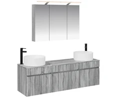 Vonios spintos komplektas 4 pcs Pilka Sonoma 100 x 14,5 x 70 cm