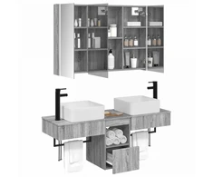 Vonios spintos komplektas 4 pcs Pilka Sonoma