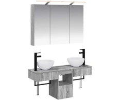 Vonios spintos komplektas 4 pcs Pilka Sonoma 100 x 14,5 x 70 cm