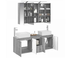 Vonios spintos komplektas 4 pcs Pilka Sonoma Apdirbta mediena