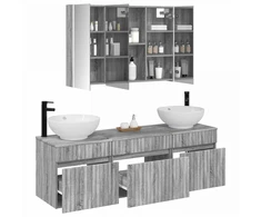 Vonios spintos komplektas 4 pcs Pilka Sonoma