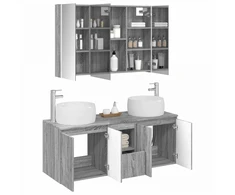Vonios spintos komplektas 4 pcs Pilka Sonoma Apdirbta mediena