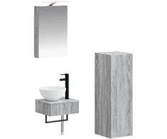 Vonios spintos komplektas 4 pcs Pilka Sonoma