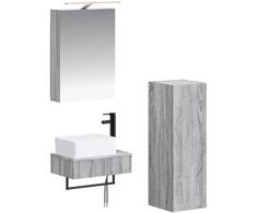 Vonios spintos komplektas 4 pcs Pilka Sonoma 50 x 14,5 x 70 cm