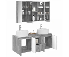 Vonios spintos komplektas 4 pcs Pilka Sonoma Apdirbta mediena