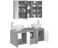 Vonios spintos komplektas 4 pcs Pilka Sonoma Apdirbta mediena