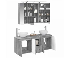 Vonios spintos komplektas 4 pcs Pilka Sonoma 100 x 14,5 x 70 cm