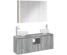 Vonios spintos komplektas 4 pcs Pilka Sonoma