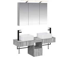 Vonios spintos komplektas 4 pcs Pilka Sonoma 100 x 14,5 x 70 cm