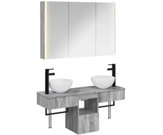 Vonios spintos komplektas 4 pcs Pilka Sonoma
