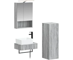 Vonios spintos komplektas 4 pcs Pilka Sonoma 50 x 14,5 x 70 cm