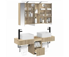 Vonios spintos komplektas 4 pcs Sonoma ąžuolas